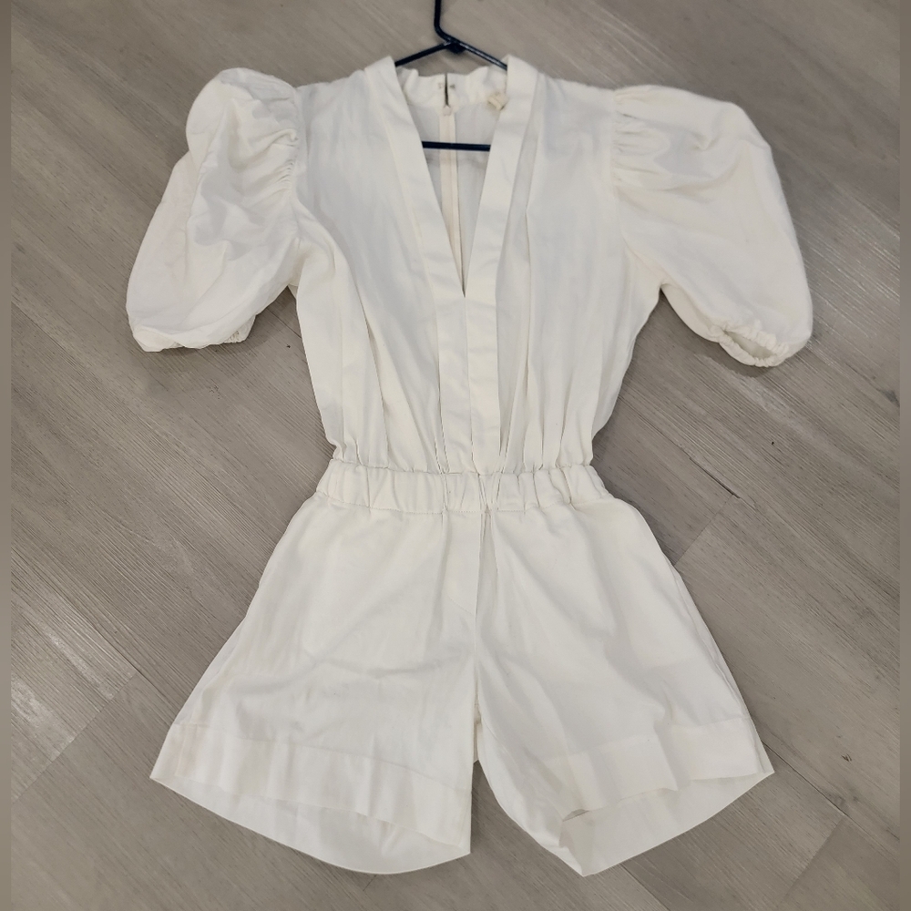 Short-Sleeve Romper Adriana Fernandez White Size S